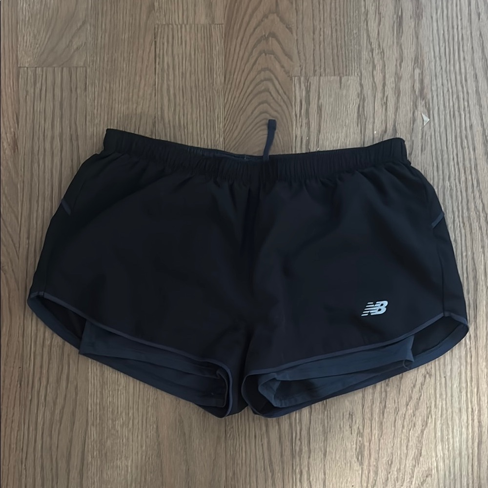 New Balance Black Athletic Shorts Lightweight Elastic Waist